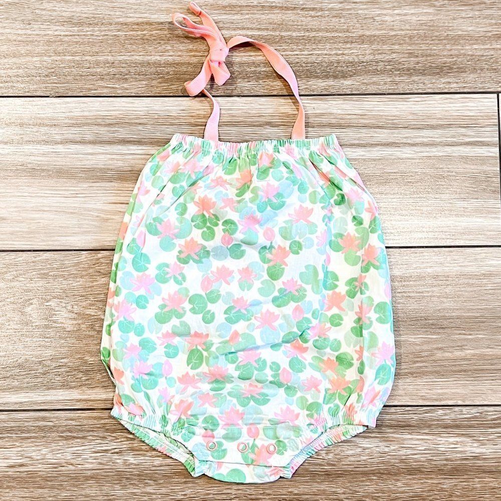 NEW! Sapling Child Organic Floating Lotus Bubble Romper, Size 3-6M